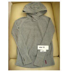 Ivivva Girl by Lululemon 🍋 thumbholes grey pullover sweater with hood size 10